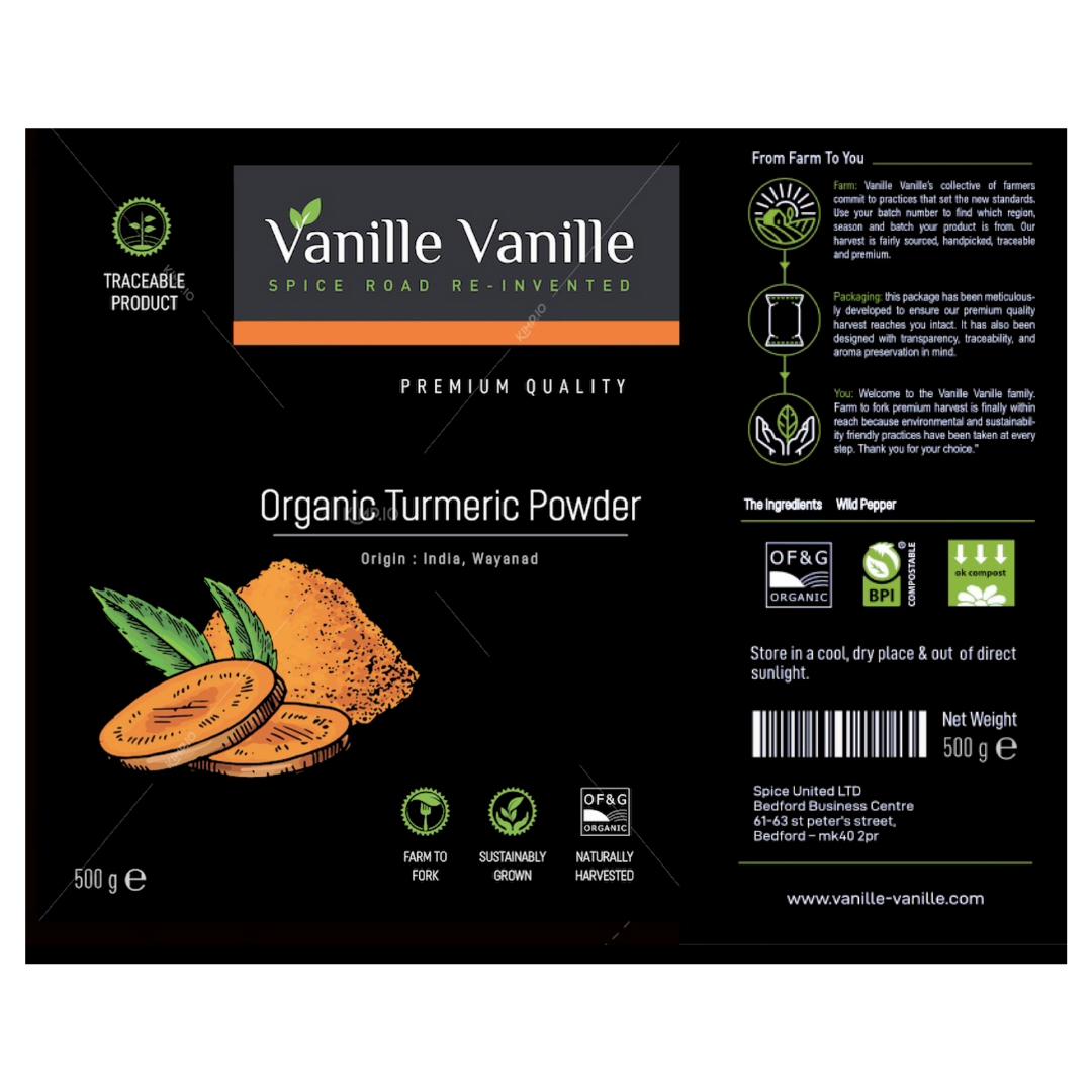 Product Label: Turmeric Organic from Wayanad, India