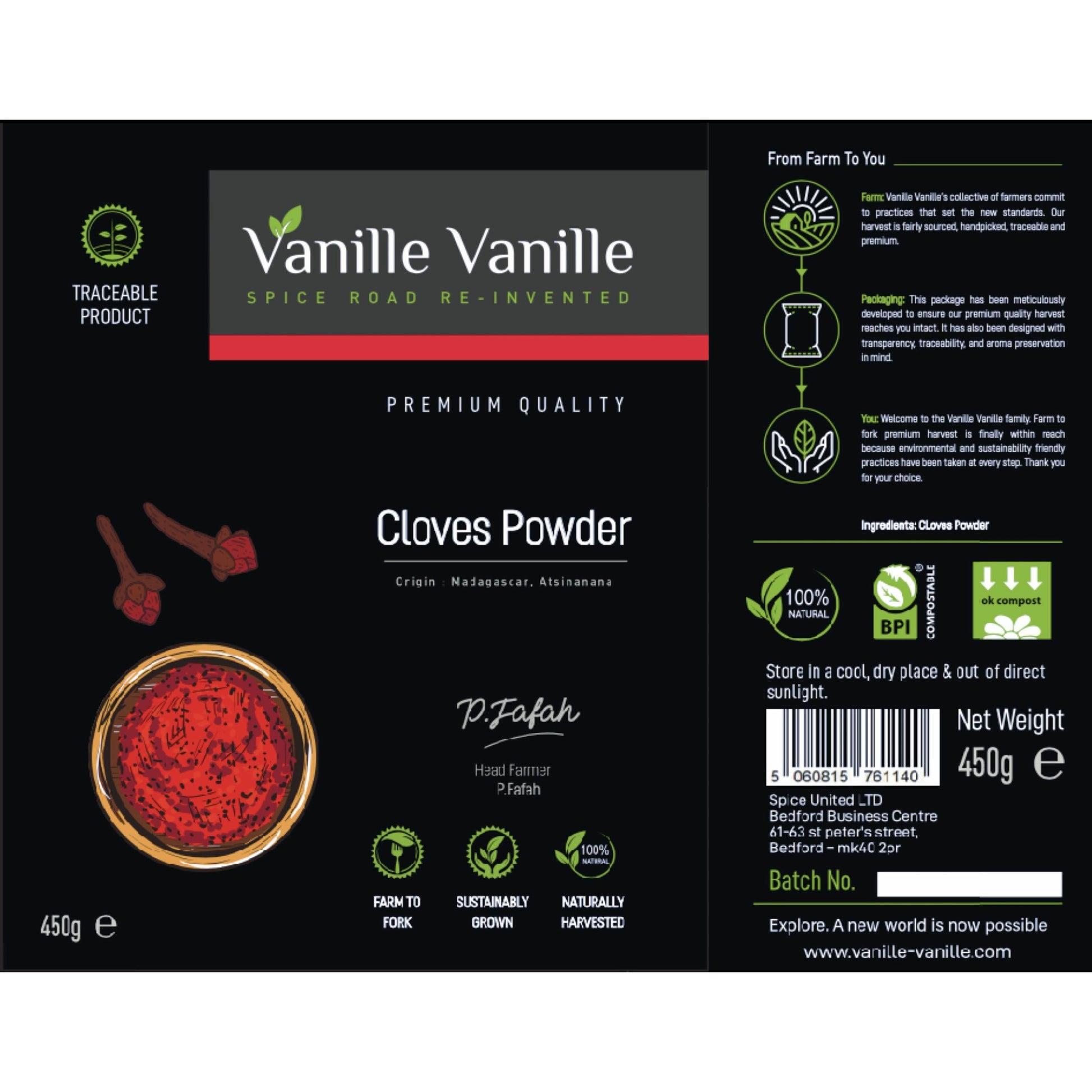 Cloves Powder - Label