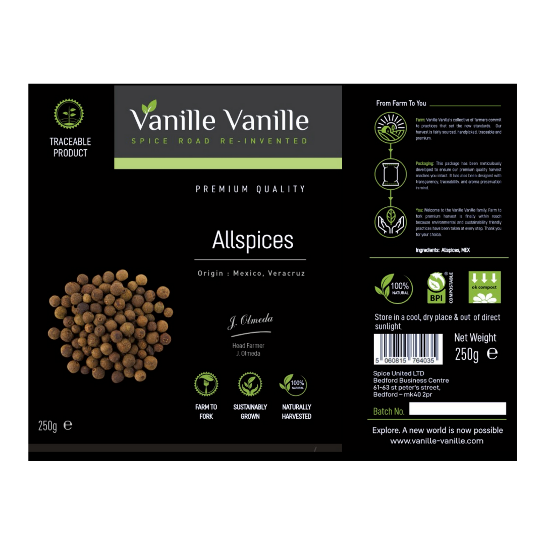 Product Label: Allspice from Mexico