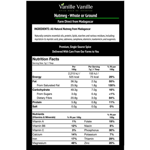 Nutmeg from Madagascar Label - Vanille Vanille